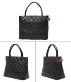 Chanel Tote Gold Quilted No 5 Caviar Leather — view 2
