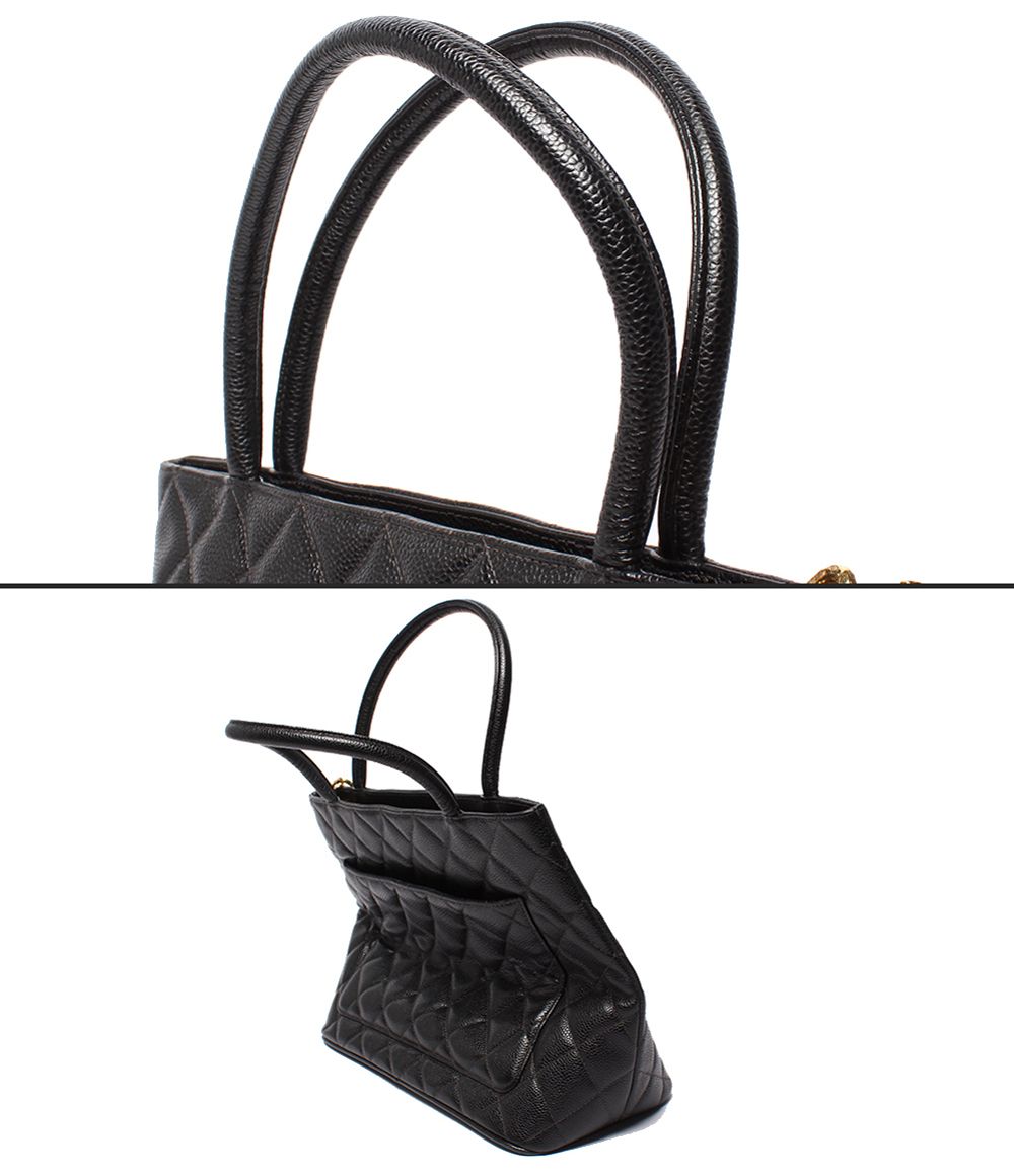Chanel Tote Gold Quilted No 5 Caviar Leather — view 7