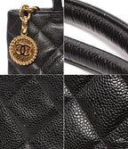 Chanel Tote Gold Quilted No 5 Caviar Leather — view 9