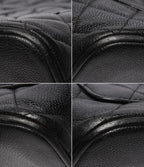 Chanel Tote Silver Quilted Caviar Leather Reprint CC Logo — view 5