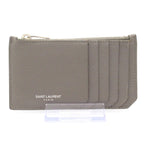 Saint Laurent Paris Card Case Gray Leather — view 2