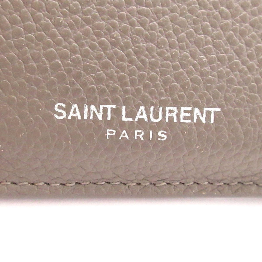 Saint Laurent Paris Card Case Gray Leather — view 4