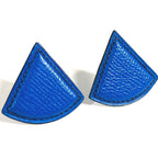 Hermes Earrings Triangle Logo Leather Blue — view 2