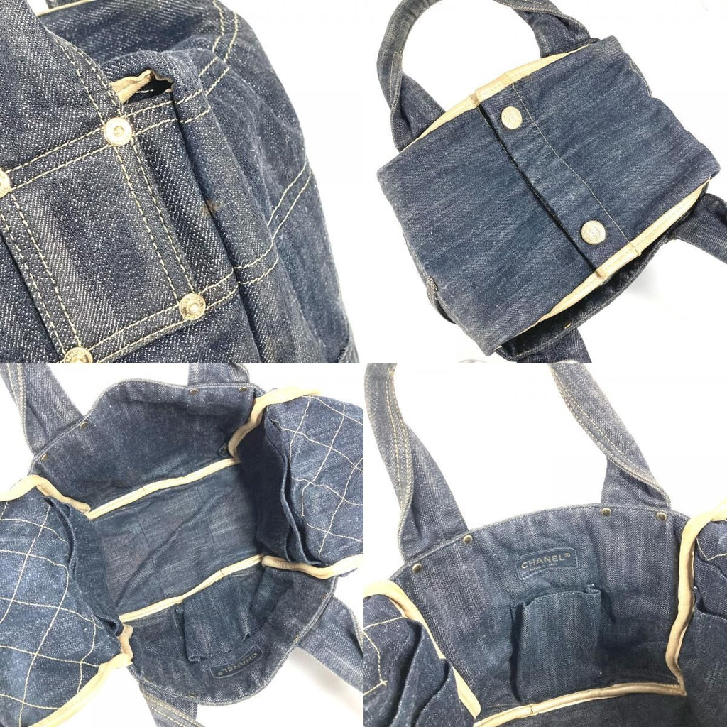 Chanel Handbag CC Logo Denim Blue — view 8