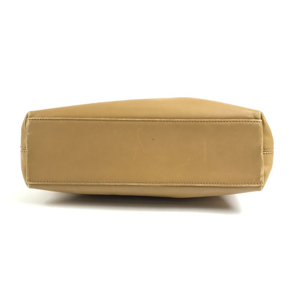 Chanel Shoulder Bag Logo Leather Beige — view 5