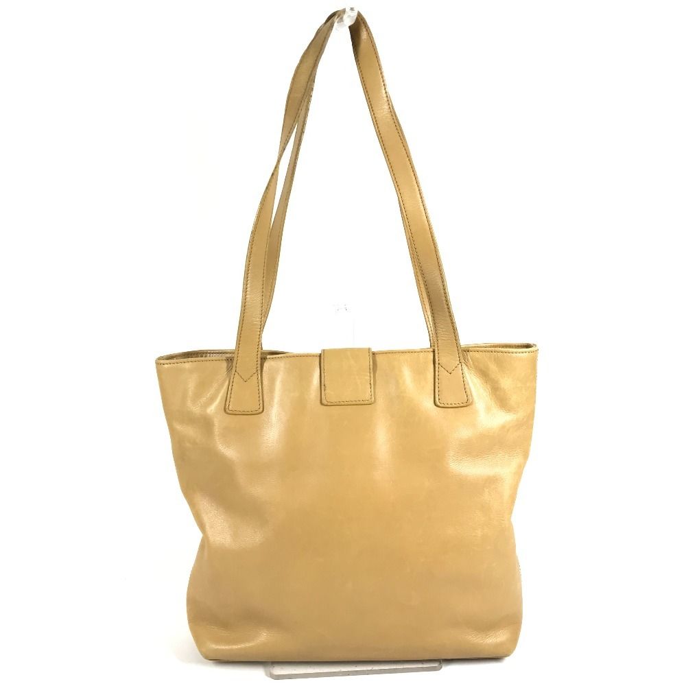 Chanel Shoulder Bag Logo Leather Beige — view 2