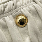 Prada Gathered Logo Leather 2-Way Shoulder Bag White — view 7