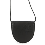 Loewe Shoulder Coin Case Heel Pouch Mini Calf Leather Purse Black