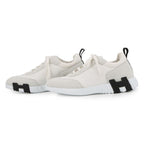 Hermes Sneakers Bouncing Nylon Suede 40.5 Shoes White — view 2