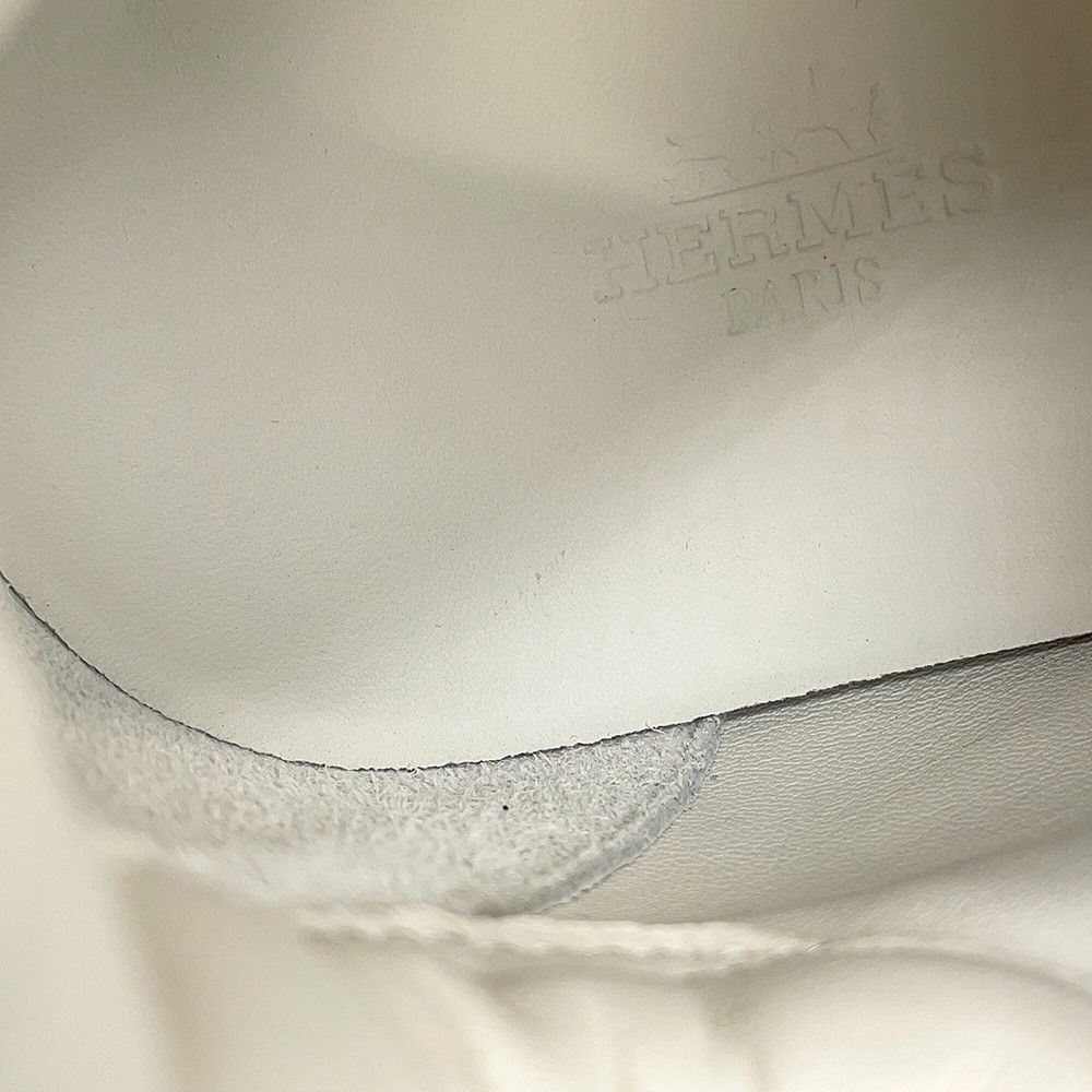 Hermes Sneakers Bouncing Nylon Suede 40.5 Shoes White — view 9