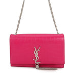 Saint Laurent Paris Shoulder Bag Kate Croco Embossed Leather