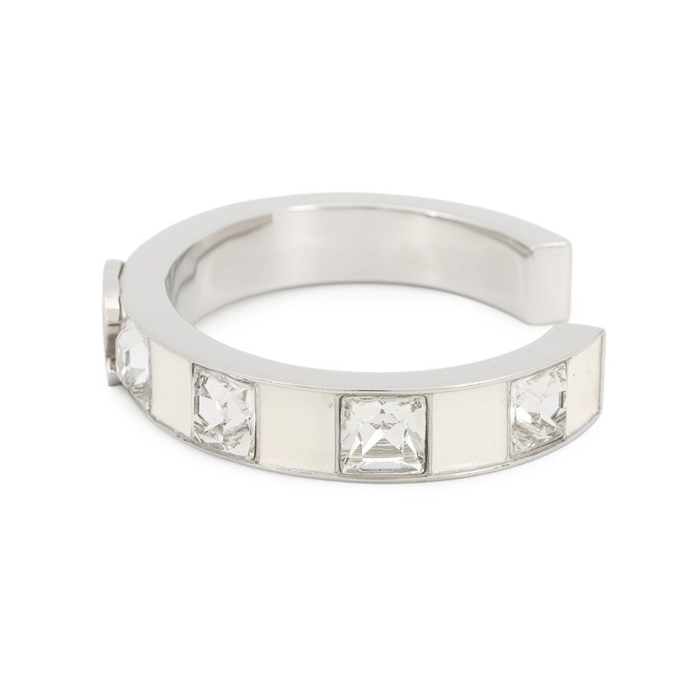 Chanel Bangle CC Logo Metal Rhinestone Bracelet — view 2