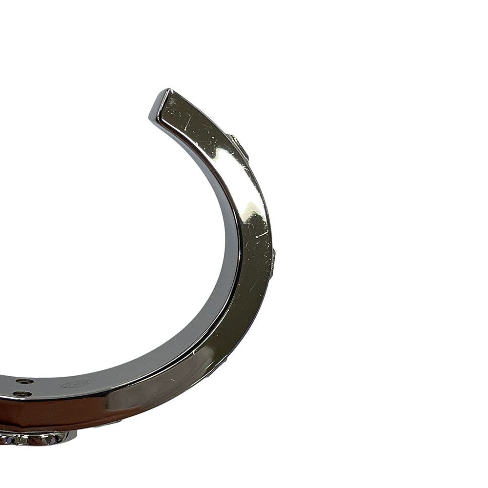 Chanel Bangle CC Logo Metal Rhinestone Bracelet — view 6