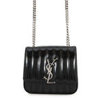 Saint Laurent Paris Chain Shoulder Bag Vicky Small Patent Leather Black