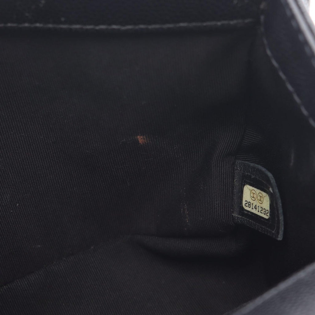 Chanel Shoulder Bag Black Caviar Leather Chain — view 6