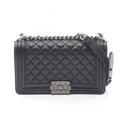 Chanel Shoulder Bag Black Caviar Leather Chain
