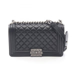 Chanel Shoulder Bag Black Caviar Leather Chain