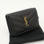 Saint Laurent Origami Tiny Wallet YSL Monogram Trifold Calf