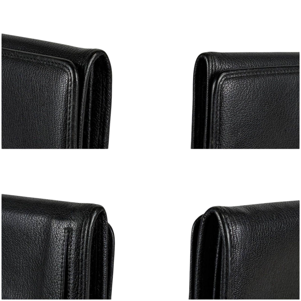Loewe Anagram Logo Wallet Bifold Padlock Charm Leather Black Pink — view 7