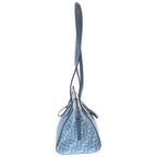 Fendi Zucca Origami Mini Shoulder Back Handbag 2-Way Bag Light Blue Canvas — view 3