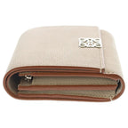 Loewe Anagram Logo Plate Trifold Leather Compact Wallet Bifold Beige — view 3