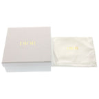 Dior Caro Dahlia Wallet Clover Bifold Coin Case White Leather Gold — view 6