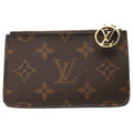 Louis Vuitton Monogram Card Holder Romy Leather Coin Fragment Case Brown Purple