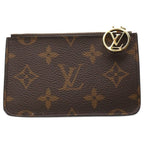 Louis Vuitton Monogram Card Holder Romy Leather Coin Fragment Case Brown Purple