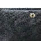 Prada Saffiano Triangle Card Case Business Holder Black — view 5