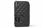 Chanel Wallet Multi Cambon Zipper Style Black