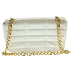 Celine Monochrome Che dbag White Leather Gold Handbag — view 2