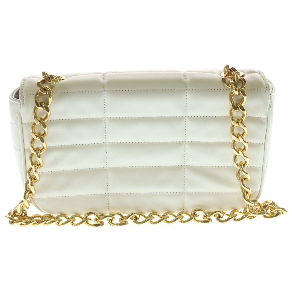 Celine Monochrome Che dbag White Leather Gold Handbag — view 2