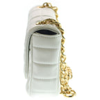 Celine Monochrome Che dbag White Leather Gold Handbag — view 3
