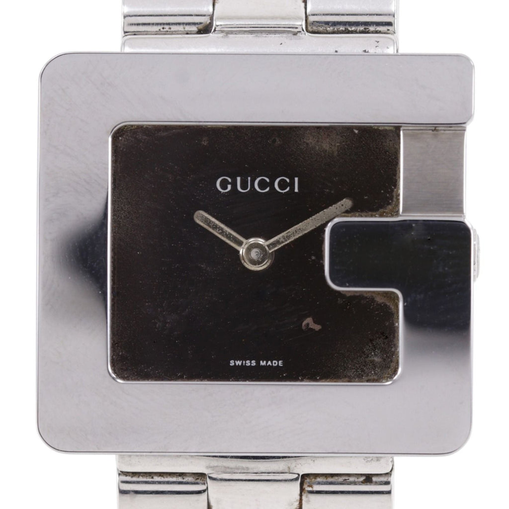 Gucci Square Stainless Steel Quartz Analog Display Brown Dial Watch