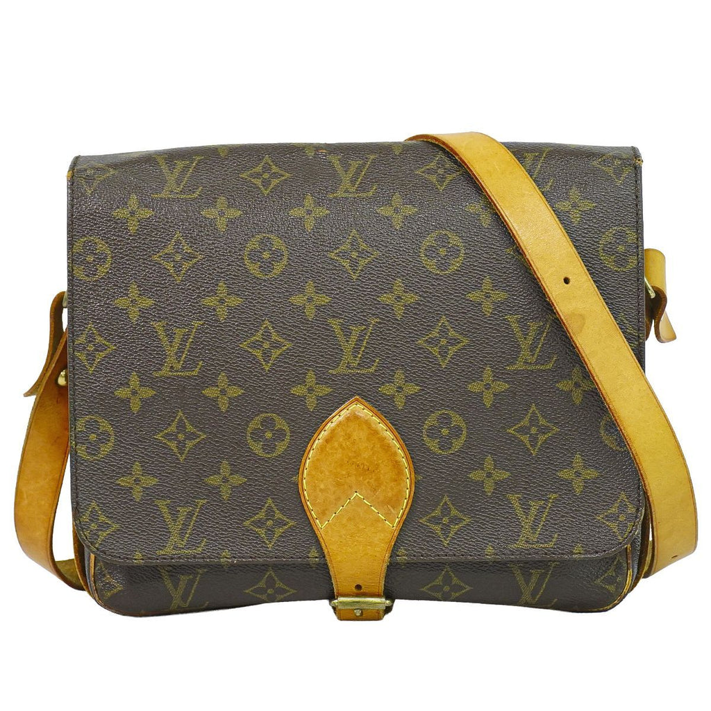 Louis Vuitton LV Cartouchiere 26 GM Monogram Shoulder Bag Pochette Brown