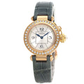 Cartier Miss Pasha Bezel Diamond Watch 18k Pink Gold Leather