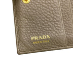Prada Bifold Wallet Gray Beige Leather — view 5