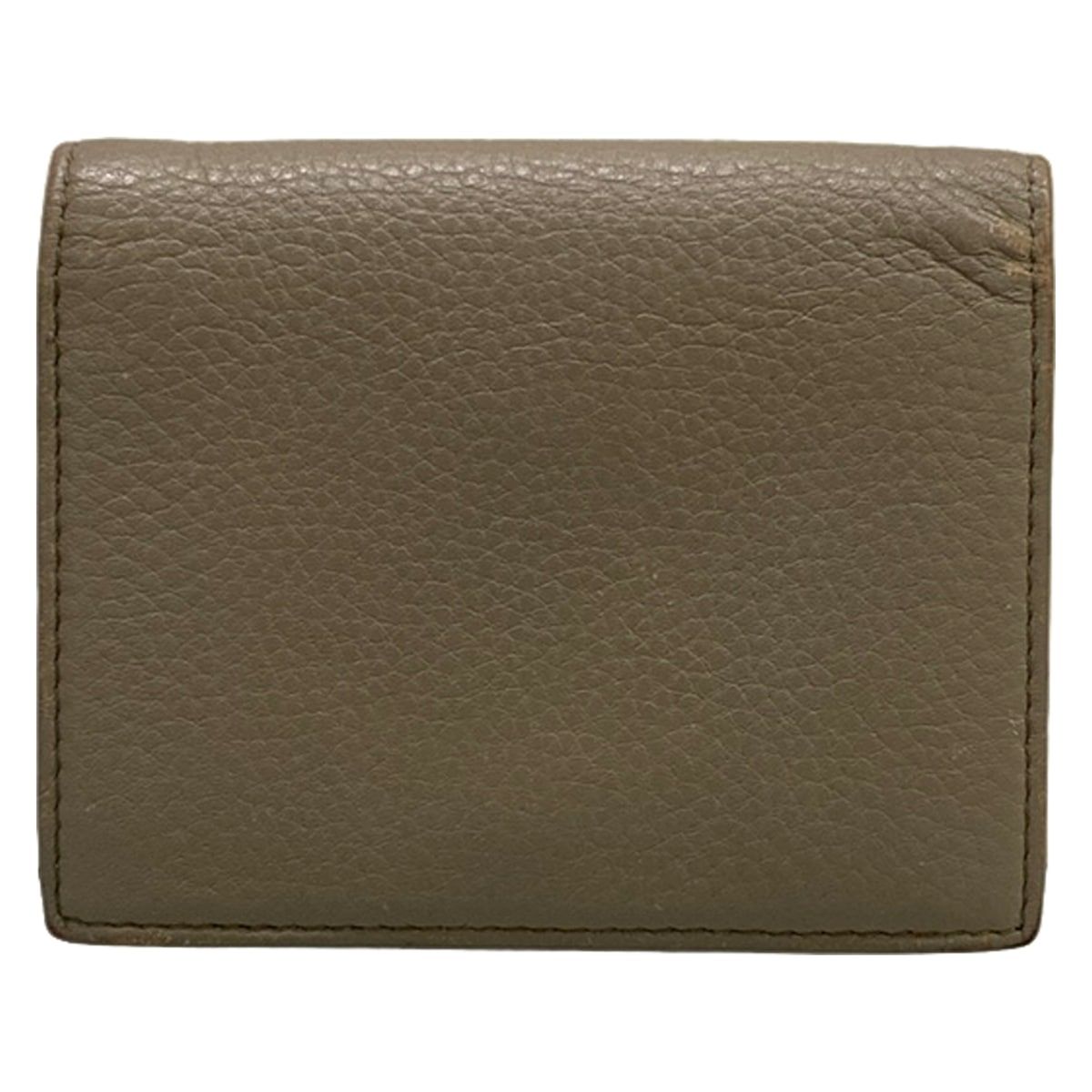 Prada Bifold Wallet Gray Beige Leather — view 2
