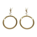 Saint Laurent Pendant Hoop Earrings Metal Gold Cassandra YSL