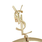 Saint Laurent Pendant Hoop Earrings Metal Gold Cassandra YSL — view 4