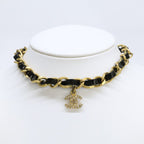 Chanel Gold Black Patent Tape Choker Necklace — view 9
