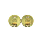 Chanel Vintage CC Logo Black Gold Plated Earrings 94 — view 4