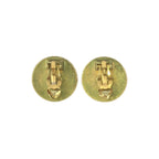 Chanel Vintage CC Logo Black Gold Plated Earrings 94 — view 2