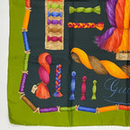 Gucci Scarf Silk All Over Pattern Green Multicolor — view 4