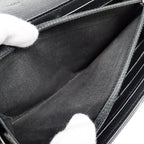 Chanel Wallet Leather Black Silver Flap Logo Simple — view 6