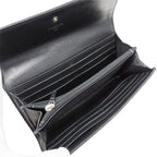 Chanel Wallet Leather Black Silver Flap Logo Simple — view 5