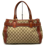Gucci Tote Shoulder GG Running Canvas Leather Brown — view 4