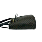 Celine Magaddam Blason Triomphe Pattern Logo Leather Tote Brown Black — view 5