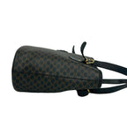 Celine Magaddam Blason Triomphe Pattern Logo Leather Tote Brown Black — view 6