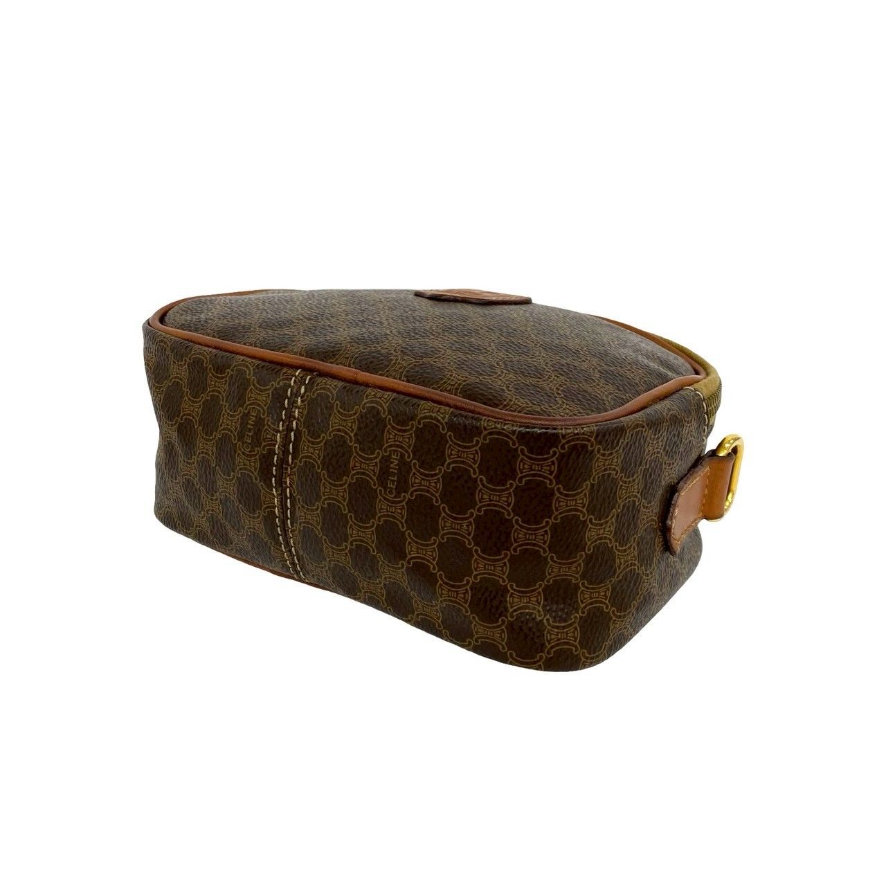 Celine Vintage Magadam Blason Triomphe Pattern Leather Mini Shoulder Bag Brown — view 8